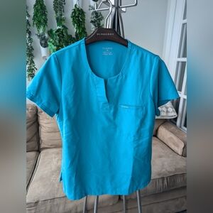 Jaanuu Women's Scrub Top, Size Medium, Teal